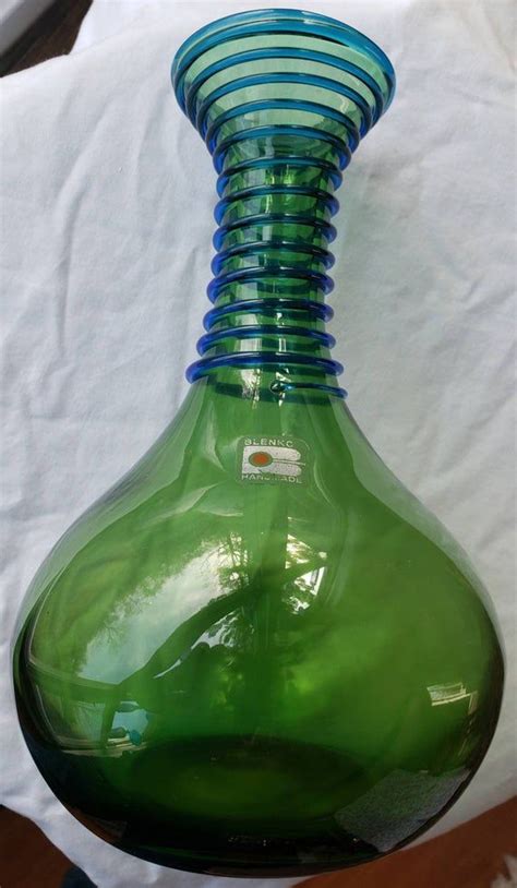blenko glass vases with spiral wrap